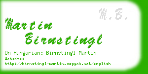 martin birnstingl business card